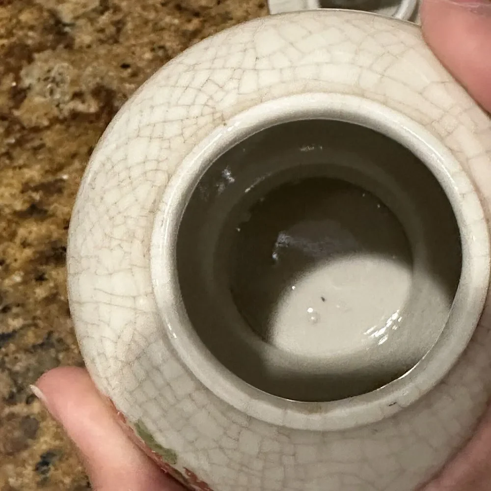 VTG Ginger Jar 6.5 Inch Peacock‎ Flowers OMC Japanese Porcelain Crackle Finish